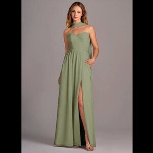 Azazie Joni Pistachio Chiffon Dress